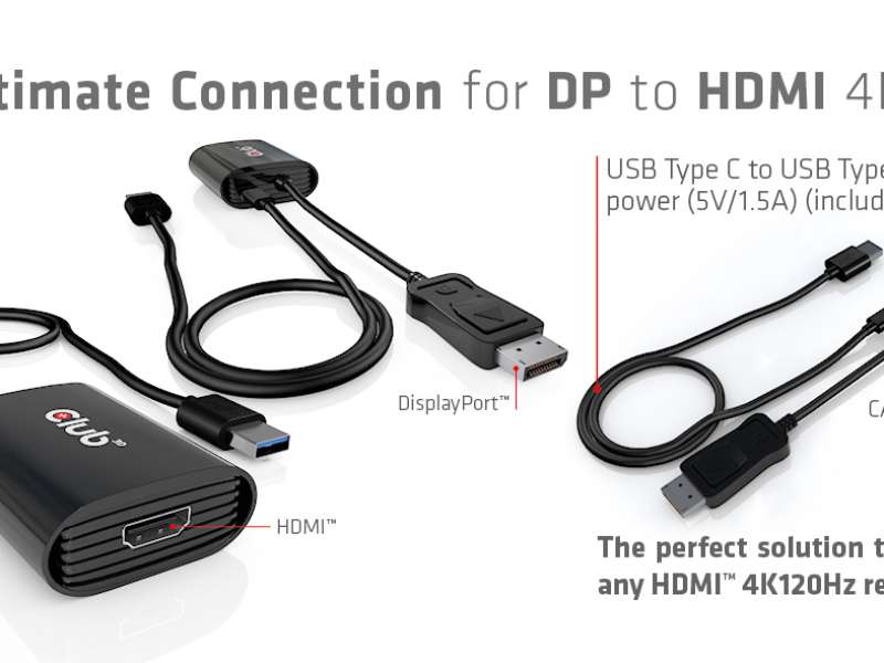Club 3D Active DisplayPort 1.4 to HDMI 2.1 4K 120Hz Adapter